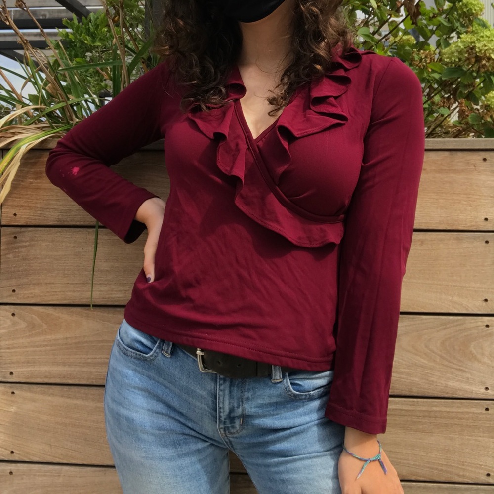 Vintage Maroon Long Sleeve Shirt
